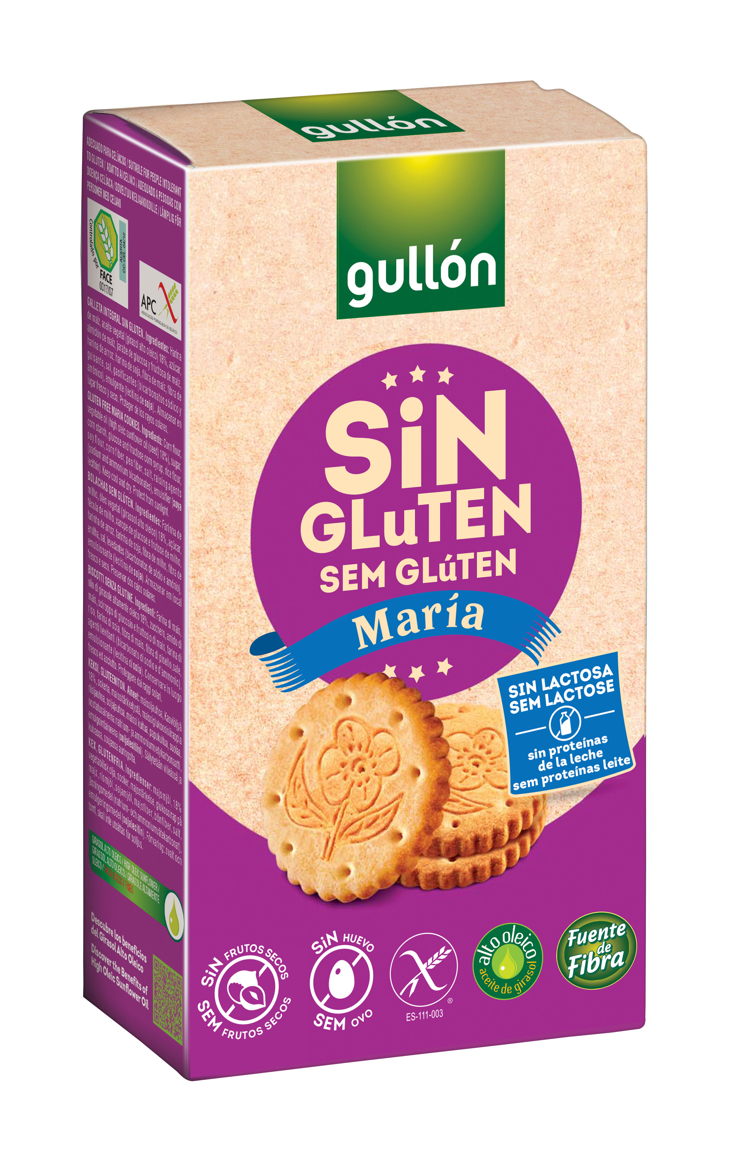 BOLACHA MARIA S/GLU 400G.GULLON Cx10